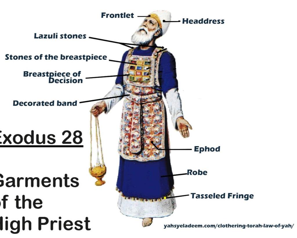 THE PRIESTLY GARMENTS The Priests must wear certain garments when entering the tabernacle.
