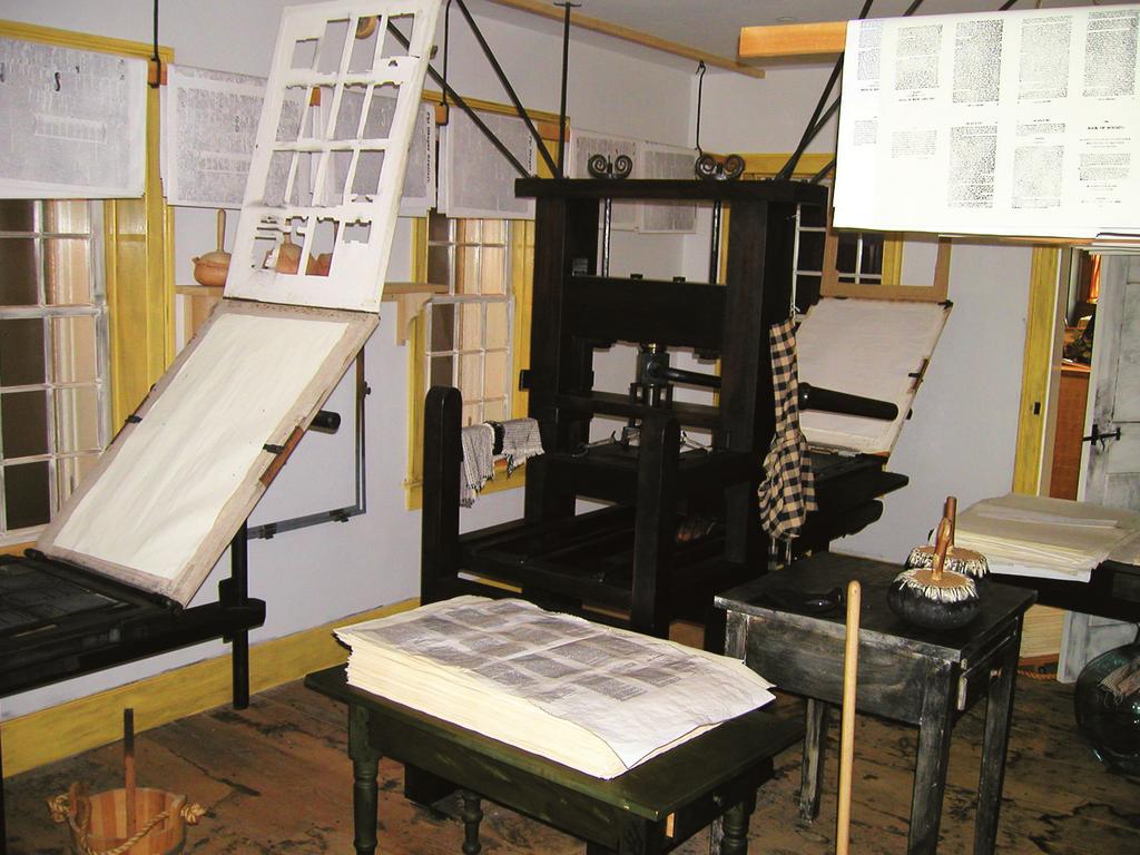 Joseph Smith Chronology 17 Printing Press in the Grandin Building, Palmyra, New York.