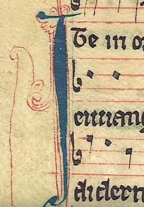 The text and musical notation provide enough clues to tell us not only what type of manuscript this leaf comes from, but also to tell us its date and place of origin!