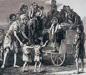 1845 THE GREAT IRISH FAMINE Period of mass starvation, disease and emigration Potato blight