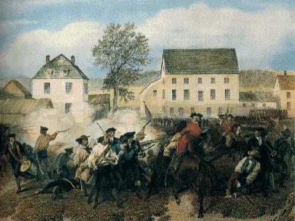 After our militia had dispersed, I saw [the British] firing at one man (Solomon Brown), who was stationed behind a wall.