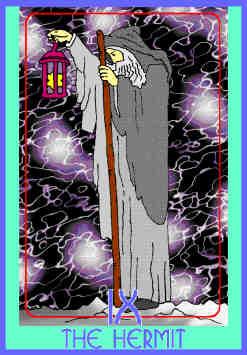 The message of the Tarot Symbol The Hermit is summed up by Karen Hamaker- Zondag in her book, Tarot As a Way of Life. What is the meaning of events? Why do they happen to me? Who am I?