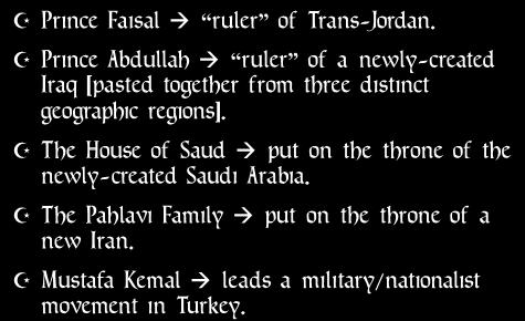 The House of Saud put on the throne of the