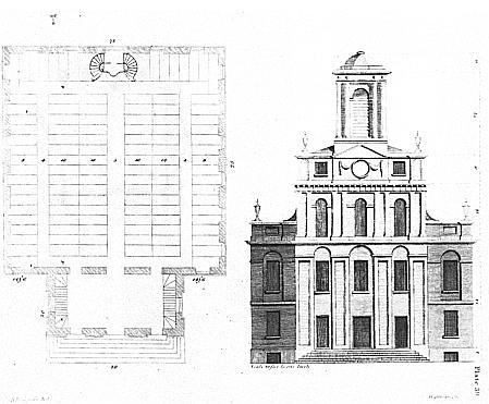 8 Old- Time New England FIG. 1. FLOOR PLAN AND FRONT ELEVATION, WEST CHURCH, from Asher Benjamin s The American Builder> Companion, 1806. (Photo SPNEA.