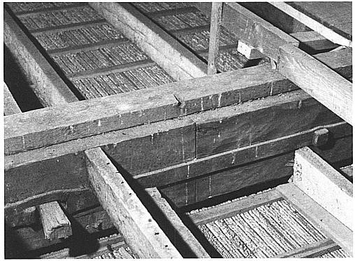 Asher Benjamin s West Church 13 FIG. 7. DETAIL OF TIE BEAM, SHOWING SCARF JOINT AND IRON STRAP, WEST CHURCH. (Photo by William W. Owens, Jr.) larity or its structural failure.