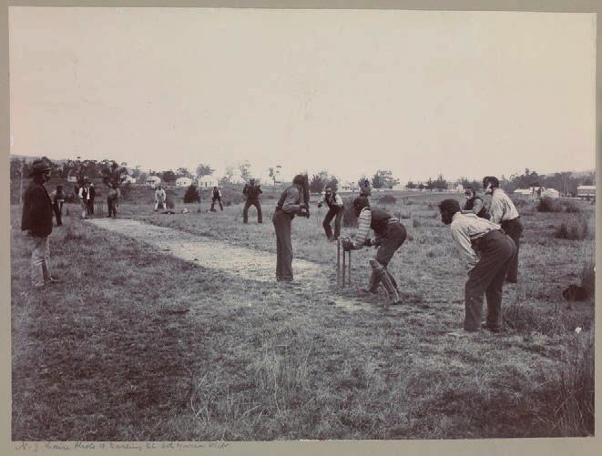 94 Researchers and Coranderrk Figure 3.3: Aboriginal men playing cricket, N.J. Caire, 1904, photographic print mounted on cardboard; 21.8 x 29.