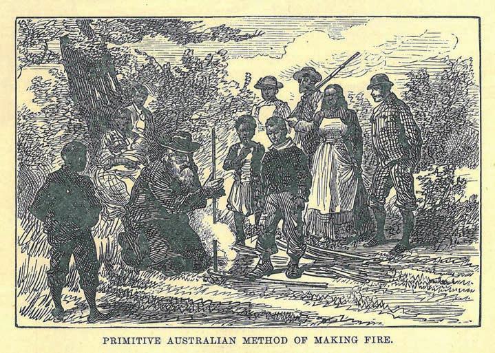 150 Journalists and Correspondents and Coranderrk Figure 5.3: Primitive Australian method of making fire. By our special artist, Mr. Melton Prior. (Source: The Illustrated London News, 12/1/1889, p.