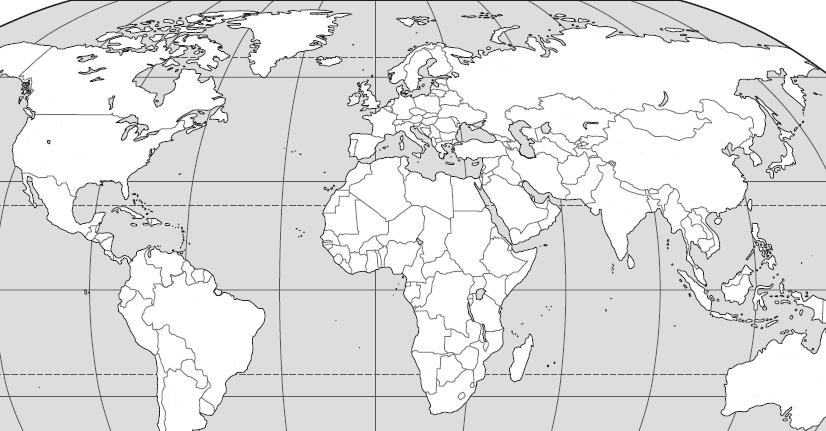 GEOGRAPHY: For this unit, you must know the location of the major civilizations in the world in 1500. On the map below, write the number which corresponds to the closest location of each civilization.