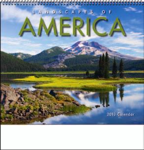 7001 Landscapes of America English Size: 10" x 19" Open 10" x 10" Closed Style: Spiral A 13-month calendar featuring beautiful