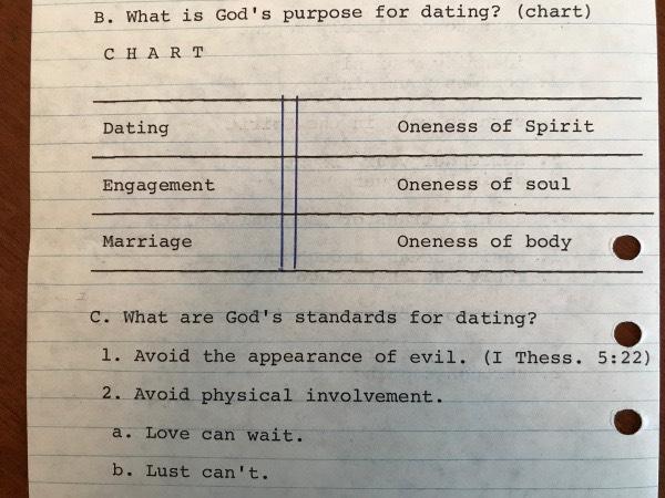 ! Teaching Notes - On Dating, 8 of 25 C. What are God s standards for dating? 1 Avoid the appearance of evil (1 These.