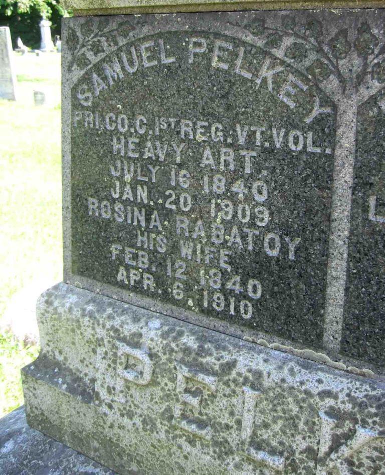 Second Generation X. Rosina Rabatoy, daughter of Anthony Rabadaux and Josephine, was born on 12 Feb 1840 in Canada. She married on 9 Jul 1858 Samuel Pelkey. Rev. E.