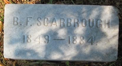 [29] Scarbrough, B. F. 1849 1884. [30] Scarbrough, Infant.