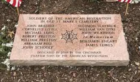 Revolutionary War Patriots on three bronze plaques attached to a boulder next to the Woodland Section. They were dedicated with much pomp and circumstance.
