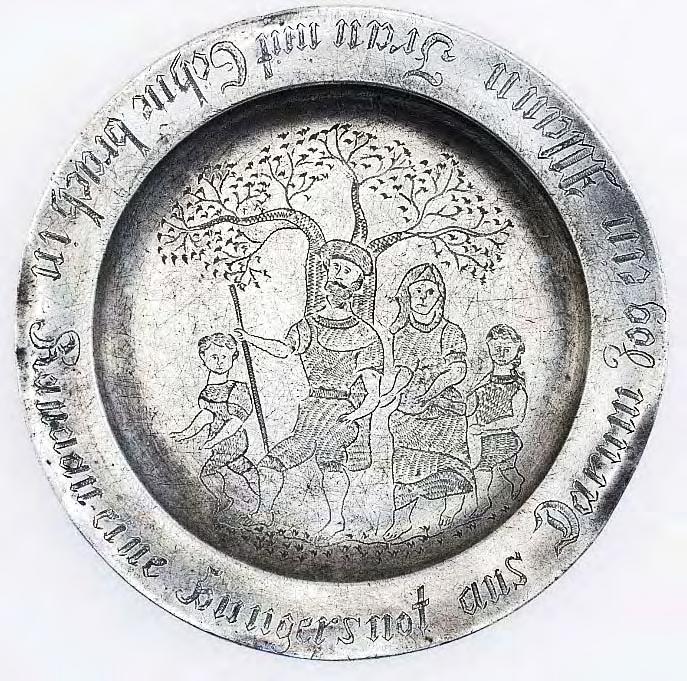 Plate 9: Elimelech, his wife Naomi, and their two sons Machlon and Kilion are walking.