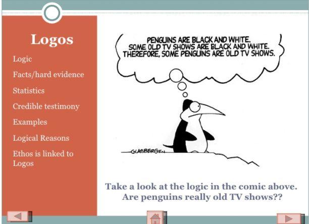 Logos - Logic - Facts/hard evidence - Statistics - Credible