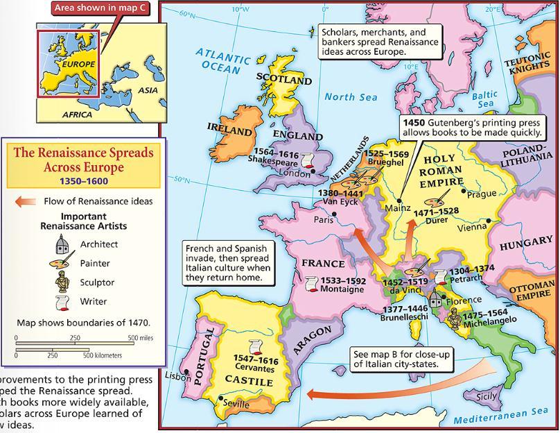Western Europe The emerged Renaissance from the Middle Ages during an era known as the Renaissance From 1300 to 1600, Western Europe experienced a rebirth in trade,