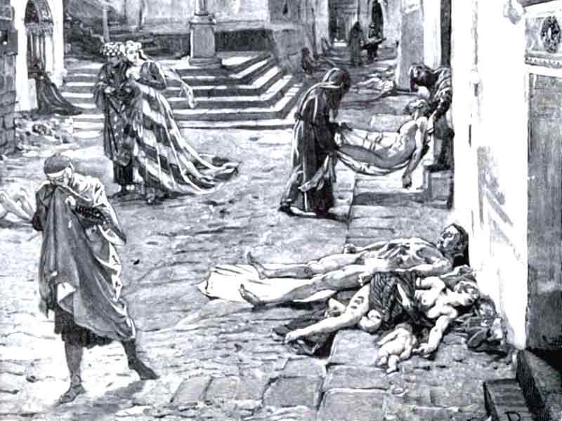 The plague killed 25 million people in 5