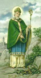St. Patrick Saint Patrick, the patron saint of Ireland, is credited with establishing 300 churches in Ireland and of having converted most of the population to Christianity.