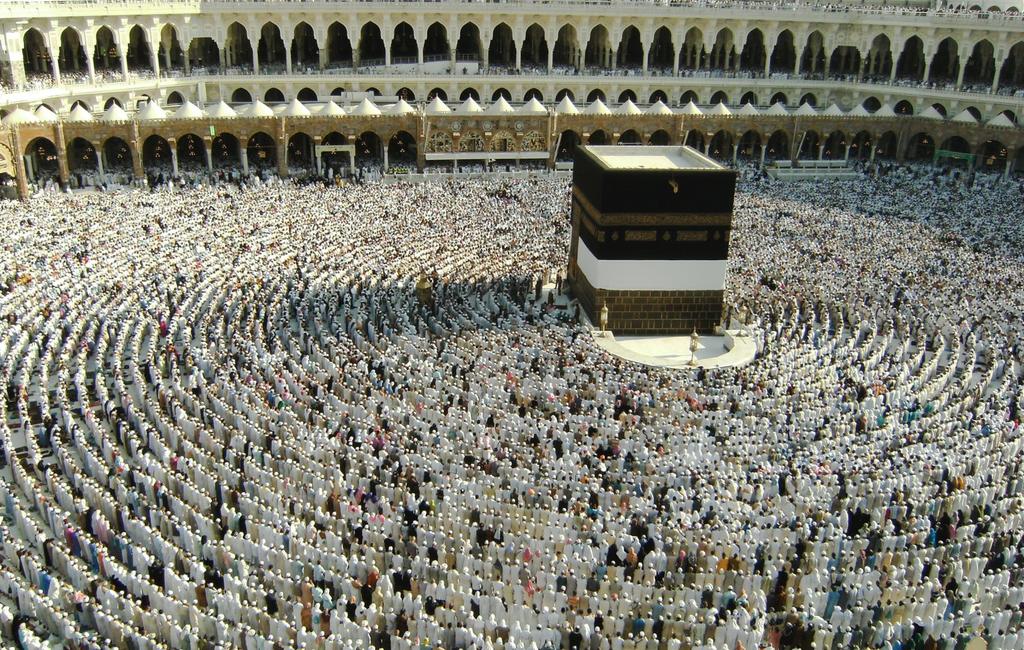 Muslims preparing to pray at
