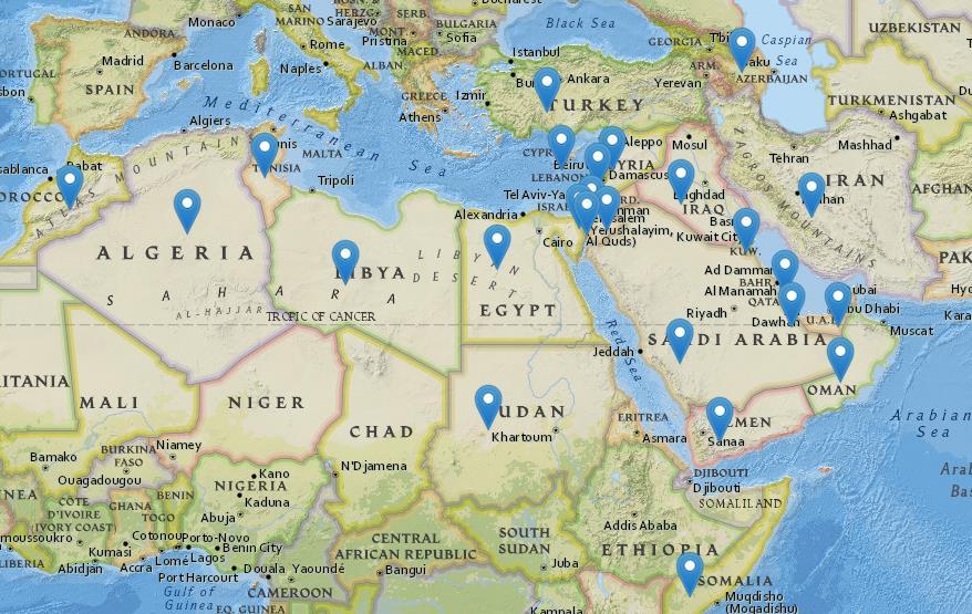 CCSMEMC Core Areas of the Middle East Algeria, Azerbaijan, Bahrain, Cyprus (northern), Egypt, Iran, Iraq, Israel, Jordan, Kuwait, Lebanon,