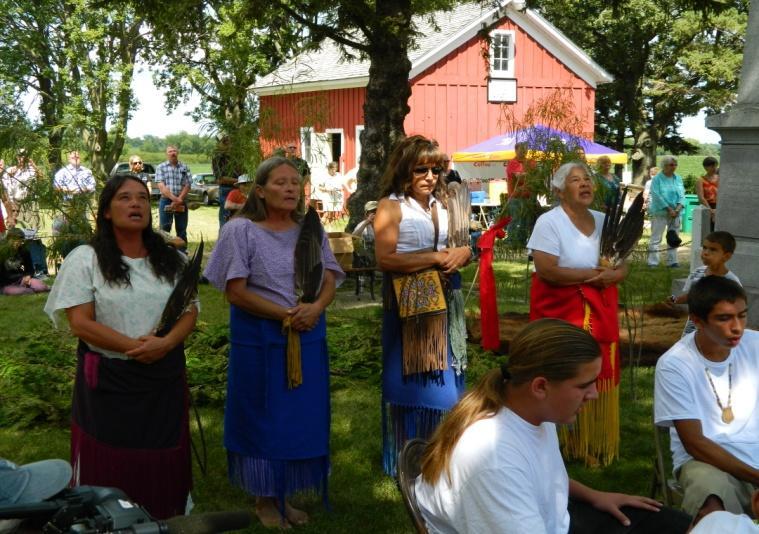 The following individuals spoke at the historic ceremony: Dave Lindberg President of Ness Lutheran Church, Roger Trudell Chairman Santee Sioux Nation, Stephen Elliott - Director of Minnesota
