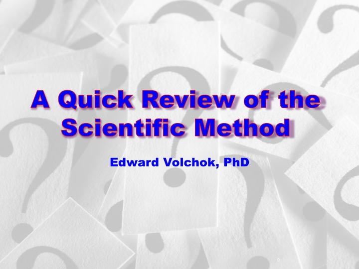 Screen 1: Marketing Research is based on the Scientific Method.