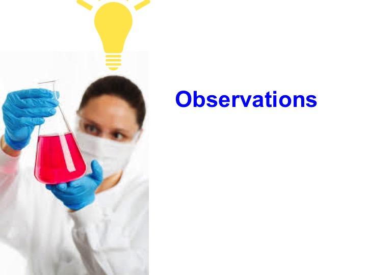 Screen 29: Researchers get ideas for hypotheses from making observations.