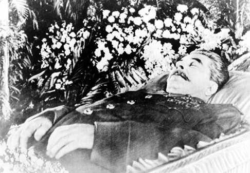 1953! Stalin dies from a brain hemorrhage.! The people of Russia grieve the loss of their leader.