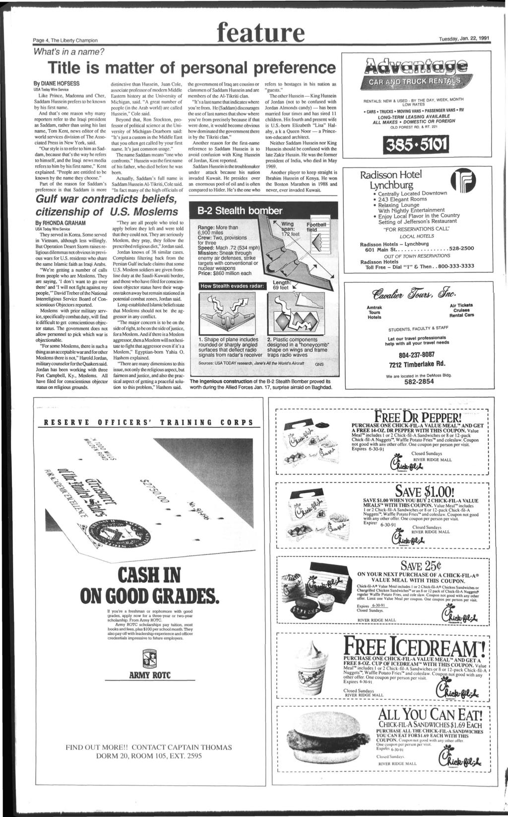 Page 4, The Lberty Champon feature What's n a name?