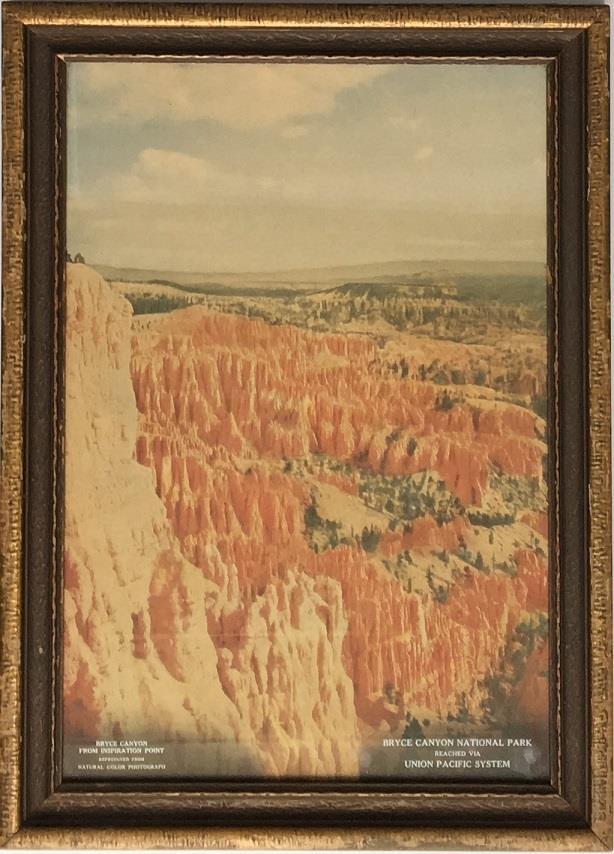 Union Pacific to Bryce 1- [Utah Parks Company]. Bryce Canyon from Inspiration Point: Bryce Canyon National Park, reached via Union Pacific Railroad. [Omaha, NE]: Union Pacific Railroad, (c.1940).