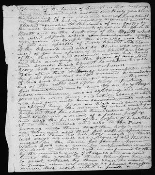 Articles of the Church V 71 Courtesy Church Archives Fig. 5. Manuscript copy of the first page of the Articles and Covenants, ca. early 1831.