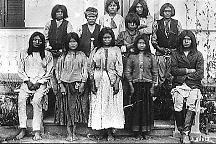 Apache children on arrival at the