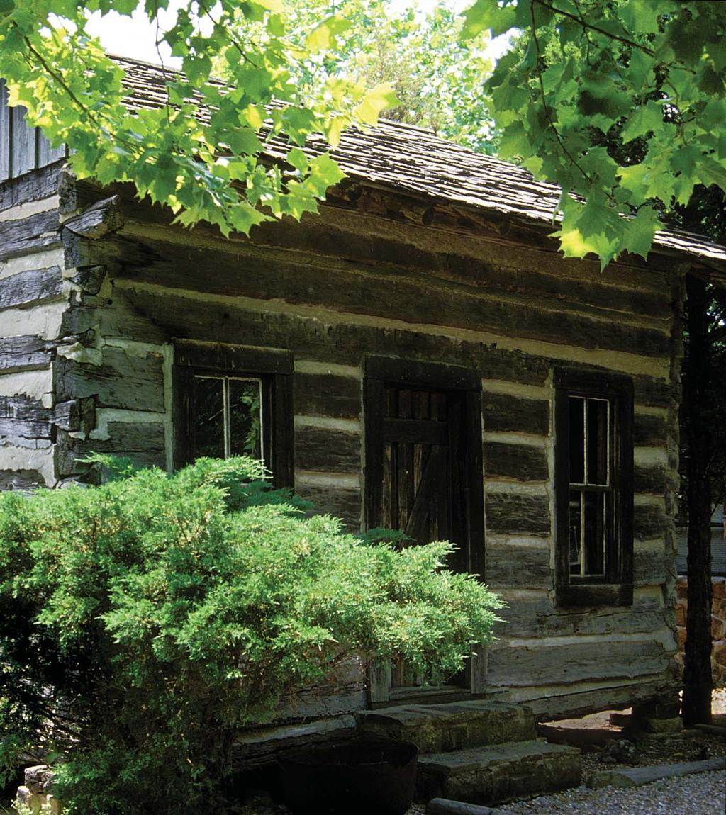 Above: This is a reconstruction of an early Cherokee log cabin at Tahlonteeskee, which