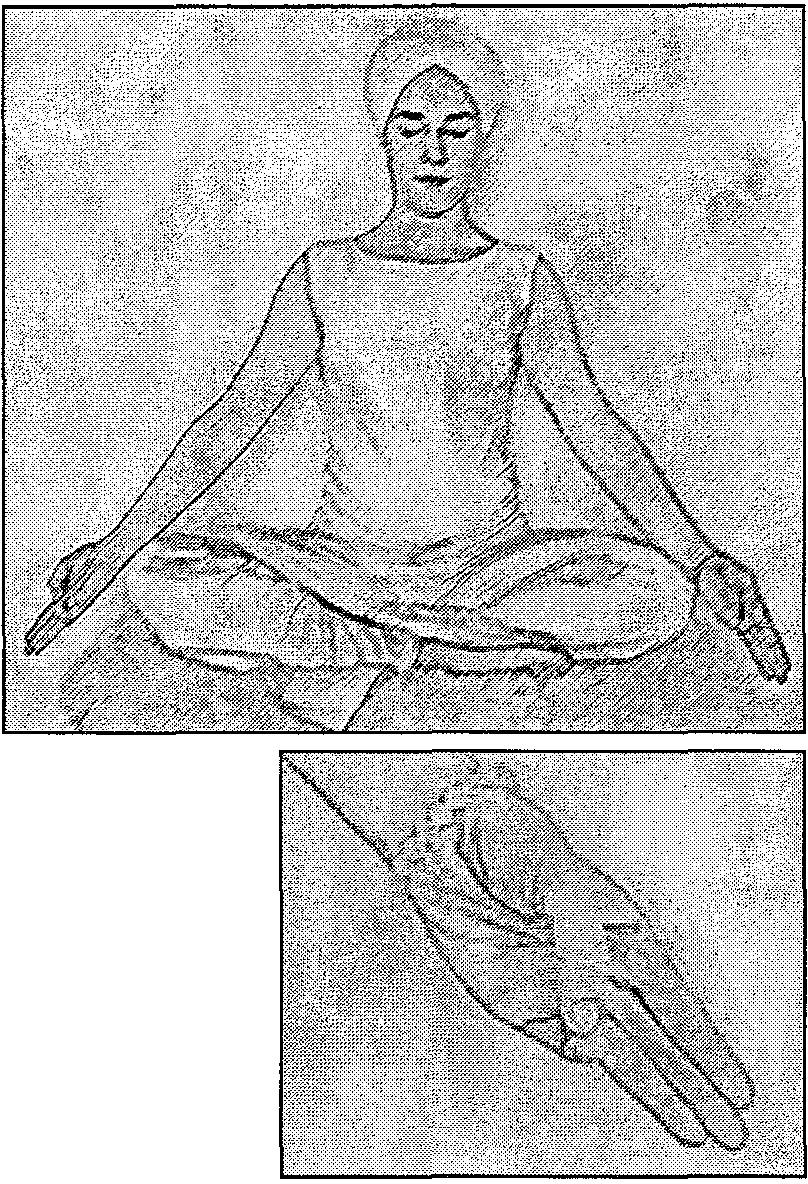 Anf:ar Naad Mudra (also called Kabadshe Medi1:a1:ionJ Sit in an Easy Pose. with a light jalandhar bandh. MUDRA: Keep the spine straight. Let the arms extend straight and rest over the knees.