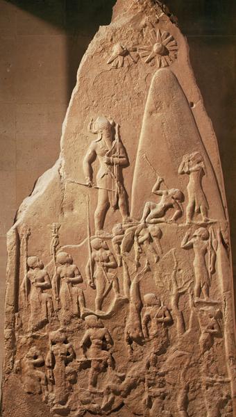 6.3. Life Under Akkadian Rule On the Victory Stele, King Naram-Sin is shown as taller than the other men. He wears a horned crown to make him look like a god. Sargon ruled his empire for 56 years.