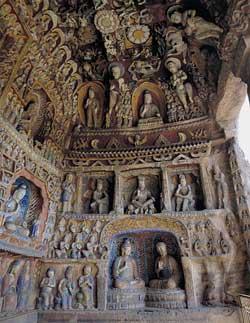 Yungang Caves Shakyamuni and Prabhutaratna with Maitreya (the future Buddha).