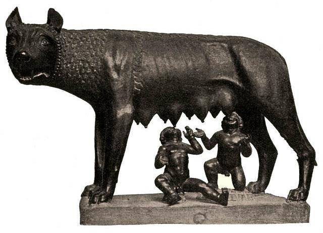 The Etruscan began via the she-wolf.
