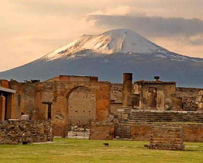 Pompeii and Herculaneum were destroyed by Mt. Vesuvius in 79 CE.