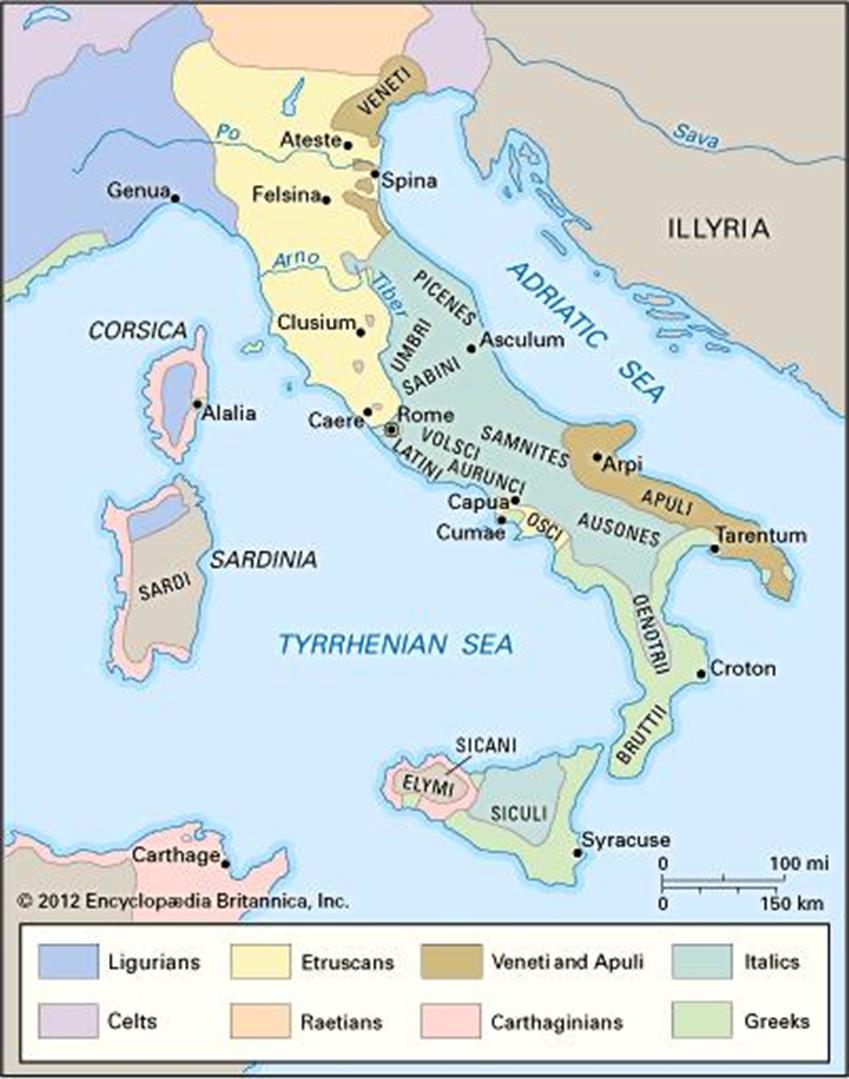 The Italian Natives and Other Colonists 46-49 Carthage Umbria (Italians) Phoenician colony, 800 BC Central Italian highlands Magna Graecia, 750 BC Closed citizenship Campania Colonies at: Bay of