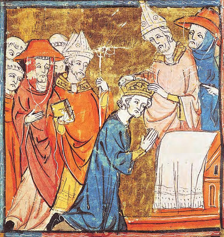 ben06937.ch17_432-456.qxd 8/27/07 8:22 AM Page 451 CHAPTER 17 The Foundations of Christian Society in Western Europe 451 Pope Leo III crowns Charlemagne emperor in a manuscript illustration.