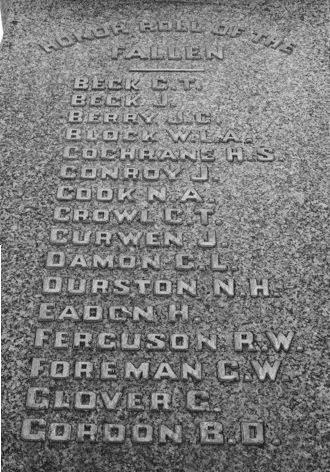 N. A. Cook is also remembered on the Poowong War Memorial located on Nyora Road, Poowong. Poowong War Memorial (Photos from Victorian War Heritage Inventory) Cpl.