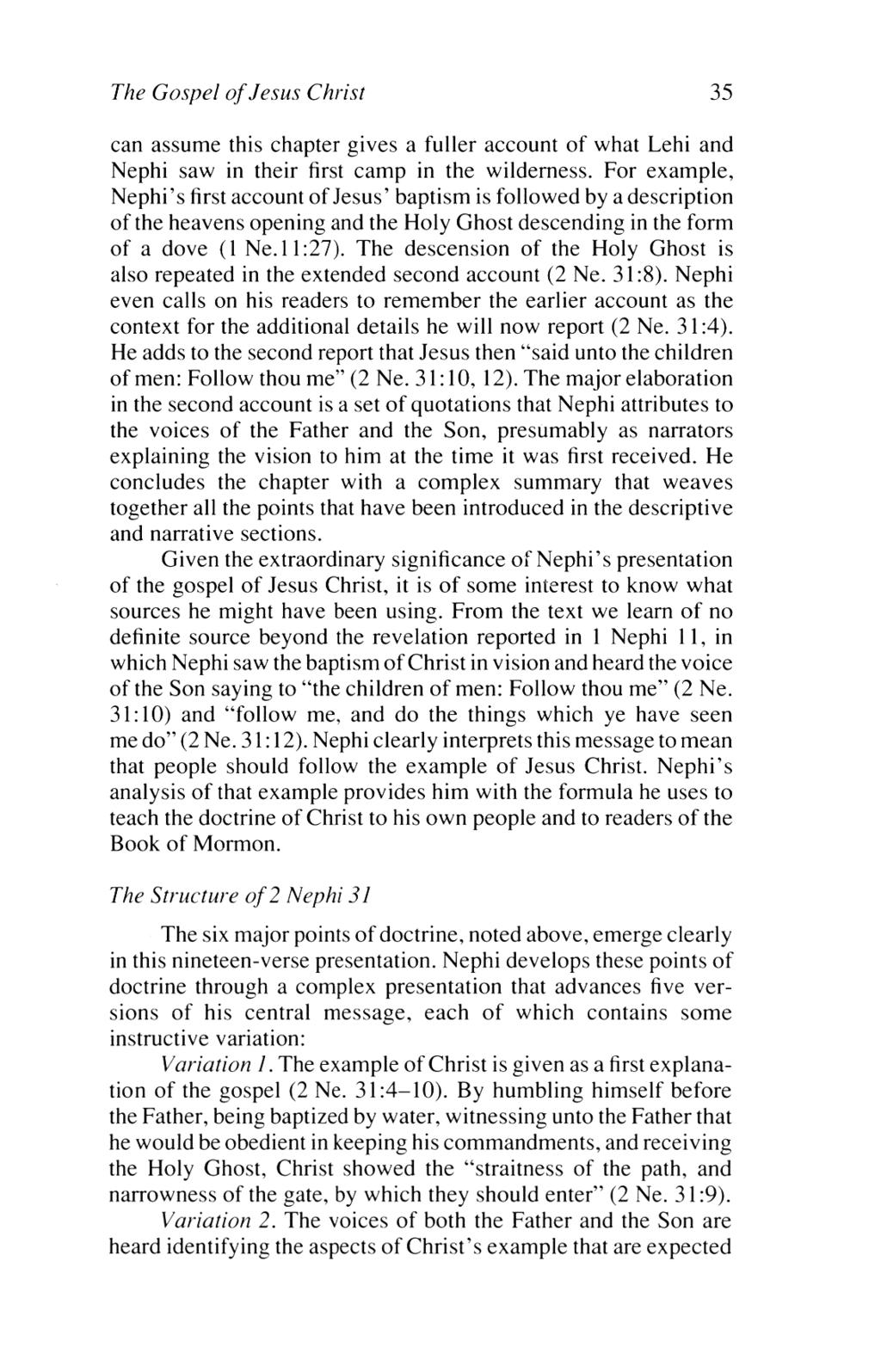 Reynolds: The Gospel of Jesus Christ as Taught by the Nephite Prophets the gospel of jesus christ 35 can assume this chapter gives a fuller account of what lehi and nephi saw in their first camp in