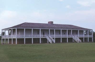 The stone barracks seen here were first built in 1856 57 but fell into ruin after the Civil War. The Oklahoma Historical Society restored them in the 1970s. the U.S. government.