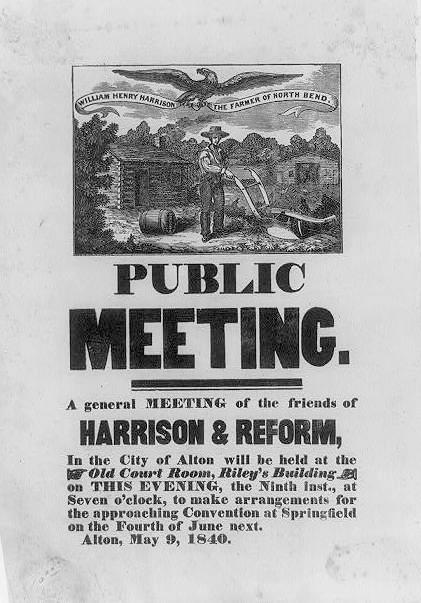 The Whigs bombarded the nation with advertisements and posters for their candidate.