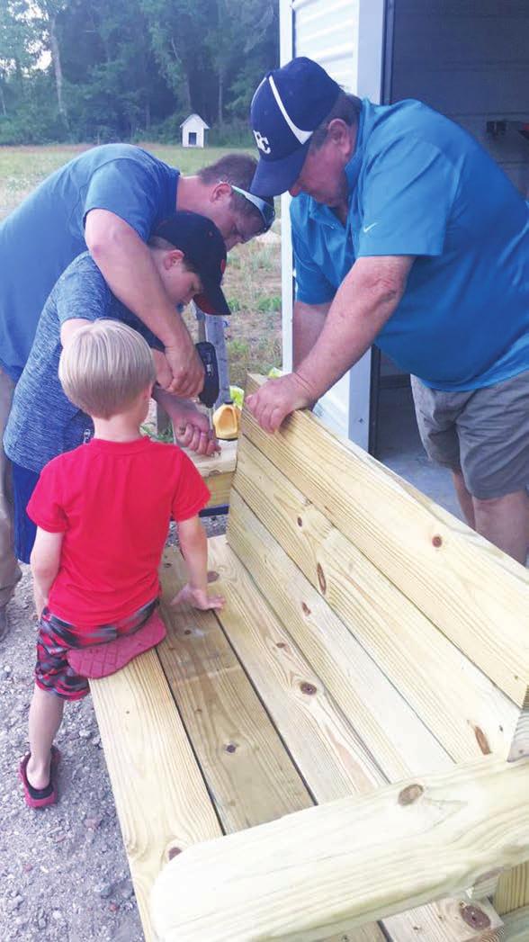 THE SUMTER ITEM FRIDAY, JUNE 8, 2018 A7 THE CLARENDON SUN Buddy Benches will help teach children to be kind PHOTOS PROVIDED Colin Myers helps his father, Nick Myers, build a Buddy Bench as his