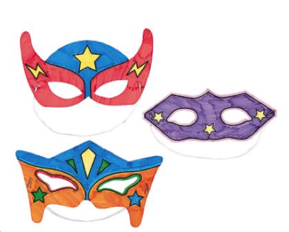 CRAFT WEEK 3 Superhero Mask What You Need: Superhero Mask and colored markers During the Activity: Give each child a mask. Encourage the children to decorate their masks with markers.