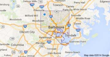 Baltimore city and suburbs has approximately 2.