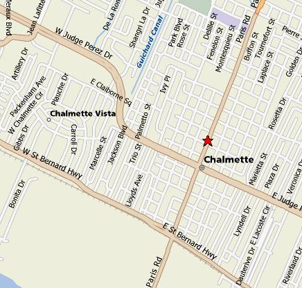 6 Station 4 Neighborhood: Church: Chalmette, LA Gethsemane Lutheran Church 2825 Paris Rd. Chalmette, LA Chalmette is in St Bernard Parish. (A parish in Louisiana is equivalent to a county elsewhere.