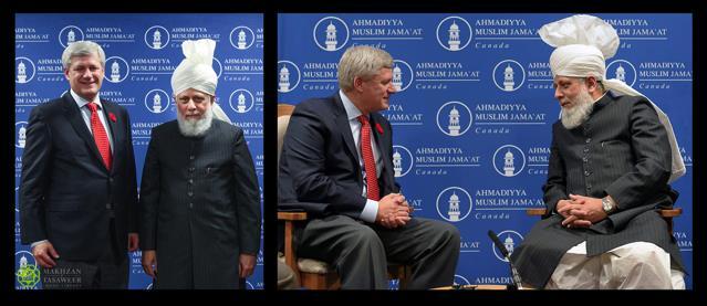 Meeting with former Prime Minister Stephen Harper Following the conclusion of the meeting, Huzoor personally met with, Stephen Harper, who served as Canada s Prime Minister from 2006 until 2015.