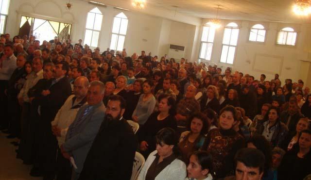 Displaced Syrian Christians gather